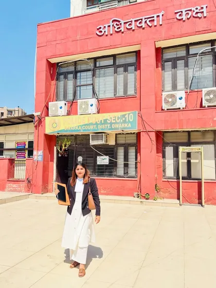 After a successful cross-examination at the Dwarka Court. Done and dusted.