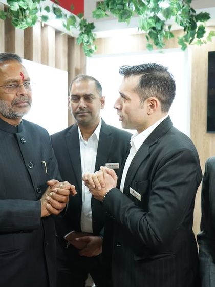 Our Director, Mr. Abhinav Mahajan, in conversation with the Hon'ble Minister of Energy for Rajasthan, Shri Heera Lal Nagar Ji. Such interactions are vital for aligning our goals with the state's renewable energy vision.
