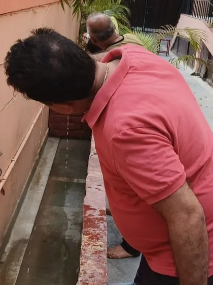 A student practices a cleansing kriya outdoors at our centre. Our workshops cover various techniques like Jala Neti and Kunjar Kriya to help remove toxins from the body.