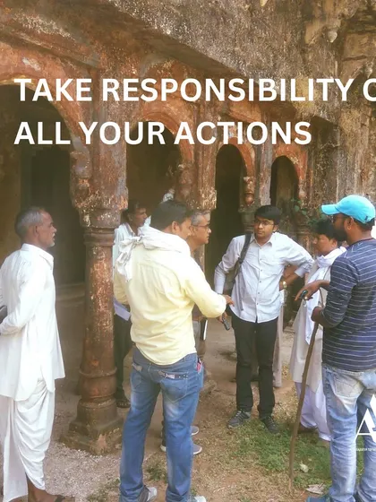 Vaibhav, our Studio Manager, interacting with local community members on a project site. Taking responsibility for our actions and engaging with stakeholders is a core studio value.
