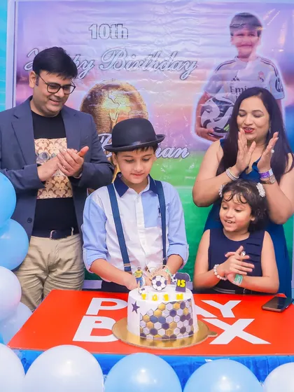 A picture perfect birthday moment for a young football fan. We handle everything from the themed cake and backdrop to the party games, so you can relax and celebrate with your family.