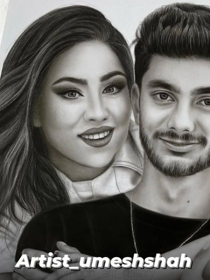 A new handmade pencil art of a beautiful couple. We specialize in capturing connections and emotions.