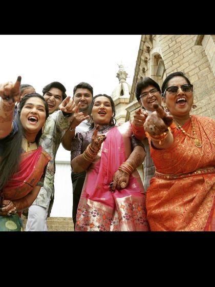 A happy family is what it's all about. These portraits capture the joy of a family together during a wedding celebration we choreographed.