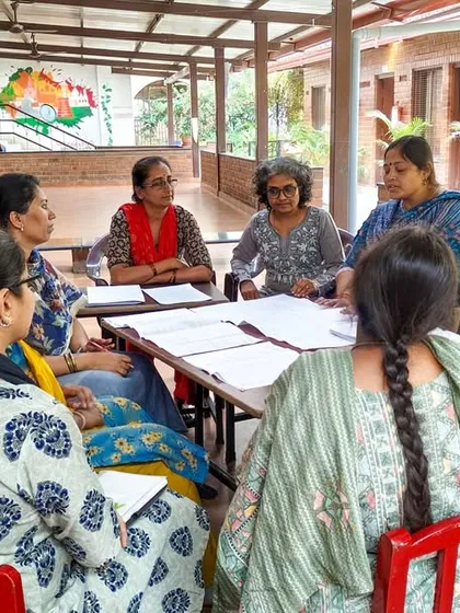 Our teacher mentorship programs are built on collaboration and shared discovery. Here, we are facilitating a school support session with the dedicated educators at Gurukul High School. We believe in working alongside teachers, providing practical guidance and fostering an environment where they can reflect on their practice, share insights, and feel empowered to bring transformative changes to their classrooms.
