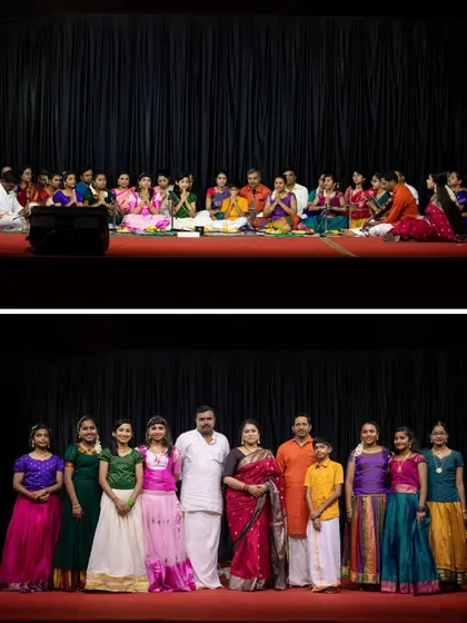 Another perspective of our group on stage, with our young performers seated for their recital. This highlights the structure of our stage productions, where every student gets a chance to shine.