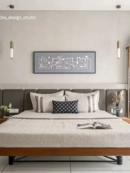In this design, my goal was to create a tranquil and sophisticated retreat with a focus on minimalist principles. I used a soft, neutral color palette, a low-profile bed frame to enhance the sense of space, and subtle textures in the wall paneling and bedding to add warmth and character.