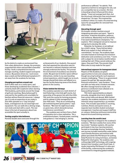 As featured in Sports Champ Magazine. My academy is not just training golfers; we are building champions for life with world-class coaching and sports science support.