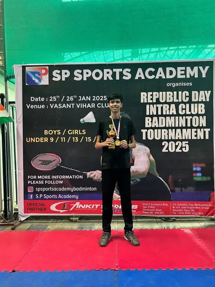 The U19 Boys winner from our Republic Day tournament. We are proud to nurture the next generation of badminton talent.