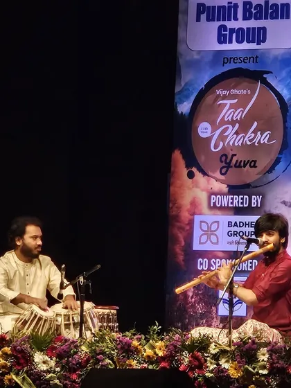 Performing with my brother, the gifted flautist S. Akash, at the Taal Chakra festival in Pune. The interplay between the flute's melody and the tabla's rhythm is always lively and engaging.