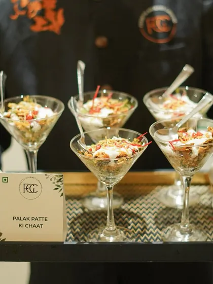 A contemporary take on a beloved street food classic. Our Palak Patte Ki Chaat is served in elegant martini glasses, elevating the dish while retaining its authentic, tangy, and crispy flavors.
