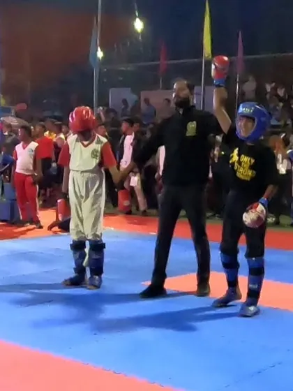The moment our youngest fighter, Erhaan, won his match to secure the gold medal.
