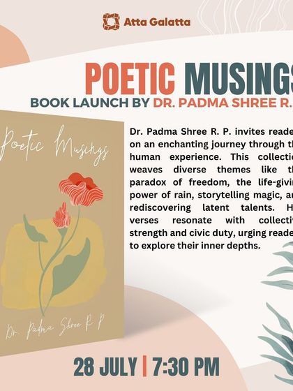 The book launch of 'Poetic Musings' by Dr. Padma Shree R. P. We celebrate poetry collections that explore the human experience, from the paradox of freedom to the magic of storytelling.