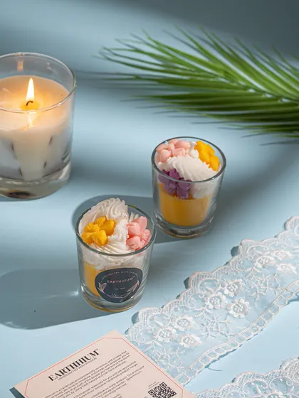 These dessert-themed shot glass candles add a fun and whimsical touch to any corner.