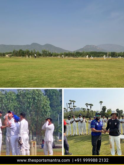 More scenes from our tour, showing the vast cricket ground, players receiving awards, and the spirit of sportsmanship during the presentation.
