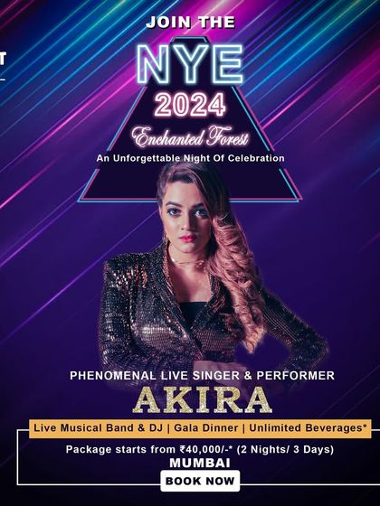 A poster for my New Year's Eve 2024 performance at Treat Resort, Silvassa. An unforgettable night of celebration.