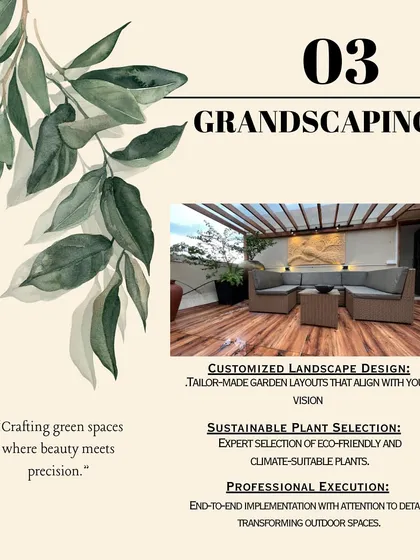 I call my approach to large, ambitious projects 'Grandscaping'. It is about crafting tailor-made garden layouts that align perfectly with your vision. This rooftop terrace was transformed into a sophisticated outdoor living room, using sustainable plant selections and a seamless execution to extend the home's elegance into the open air.