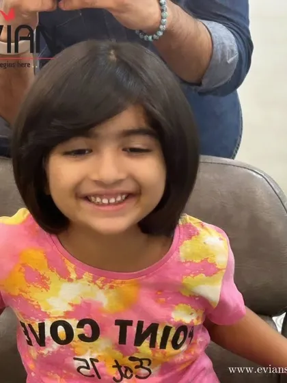 Haircuts for little ones should be fun. I gave this little diva a chic and easy-to-manage bob haircut. Seeing her big, happy smile is the best reward and shows that I create a comfortable experience for all ages.