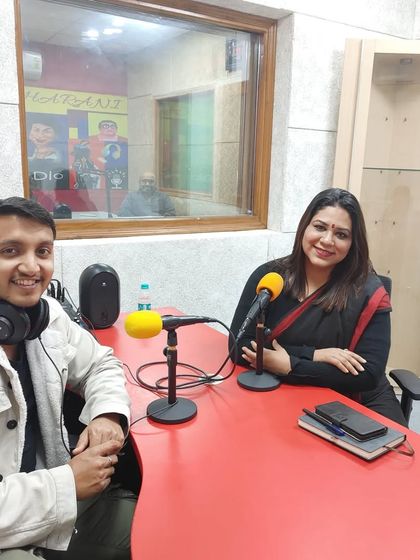 With the talented team at Radio Maharani after my debut talk show. It was a wonderful experience discussing cyber security and domestic violence, and I am grateful for the platform.
