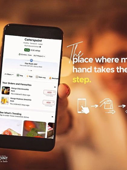 This is the place where my hand takes the first step. This image shows a customer ordering from our app, highlighting the ease and convenience of getting a healthy meal.