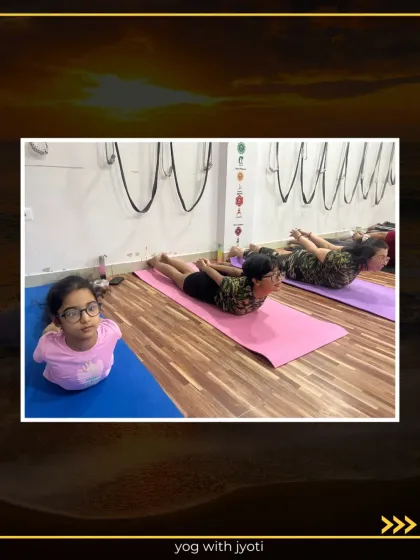 Kids and adults practice Sarpasana together, showcasing the pose's accessibility.