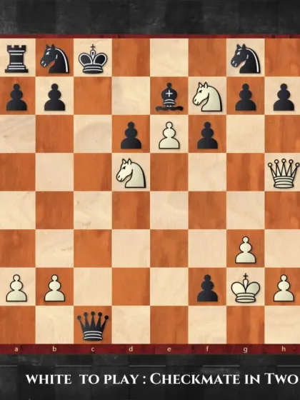 A challenging puzzle for advanced players. It's White to play and find the checkmate in two moves. Look for surprising moves.