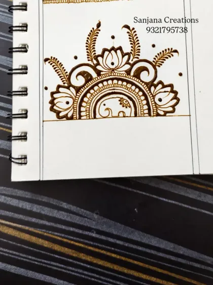 The final step is adding bold filling to the lotus petals. This technique makes the main floral elements stand out and creates a beautiful contrast.