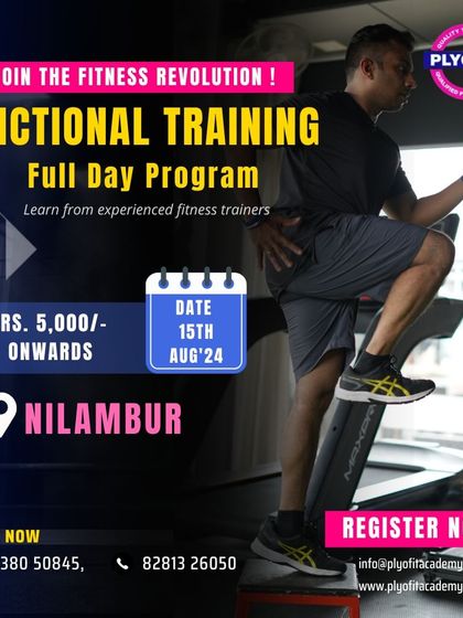Join our full-day Functional Training Program in Nilambur. This intensive workshop is designed for anyone looking to deepen their understanding of functional fitness, with hands-on learning from our experienced trainers.
