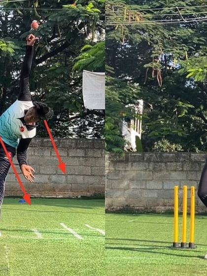 Massive changes for this right-arm off-spinner. We corrected a collapsed body and open front foot, transforming an inconsistent, under-cut release into a strong, aligned action that generates significant turn.