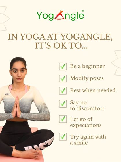 My studio is a judgment-free zone. This graphic reminds you that it's okay to be a beginner, to modify poses, and to rest when you need to. Your practice is yours alone.