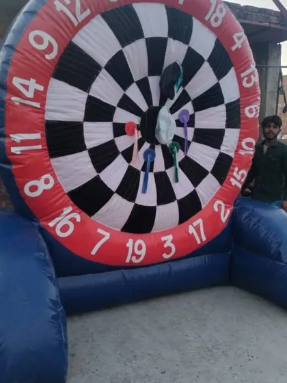 Inflatables can also be interactive and fun. I built this giant inflatable dartboard for a promotional game, which is a great way to engage with customers at an event.
