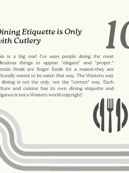 Dining etiquette is not exclusive to using cutlery. Many cultures have finger foods for a reason, and their etiquette is just as elegant. Elegance is not a Western copyright.
