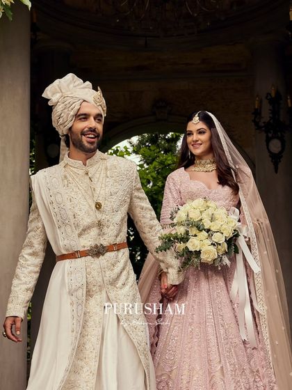 Designed with passion, perfected with precision. This couple's coordinated look is an ode to an elegance that never fades, a central theme of my 'Amore' collection.