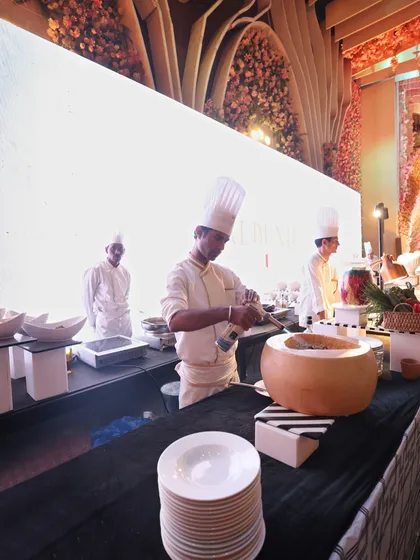 The classic live pasta station, complete with a giant Parmesan wheel for finishing the dish. It's a crowd favourite that always adds a touch of Italian authenticity.