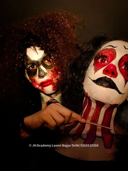 Another creepy clown and zombie makeup look from our Halloween party. These events provide great practice for students interested in SFX and character creation.