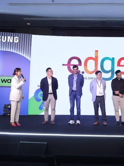 On stage with the judges and leadership team at Samsung EDGE. It was inspiring to see the innovative solutions presented.