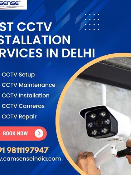 I offer the best CCTV installation services in Delhi, covering setup, maintenance, camera supply, and repairs. This image shows a wireless camera being installed for hassle-free security.
