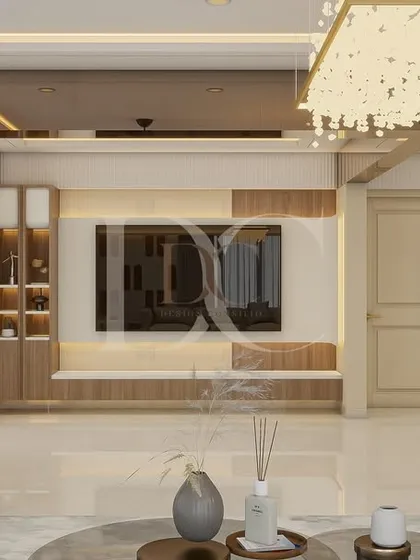 A great living room is all about balance. Here, we combined a modern TV unit, a comfortable seating arrangement, and a stylish dining area into one cohesive and open living space. The design ensures that each area feels distinct yet connected.