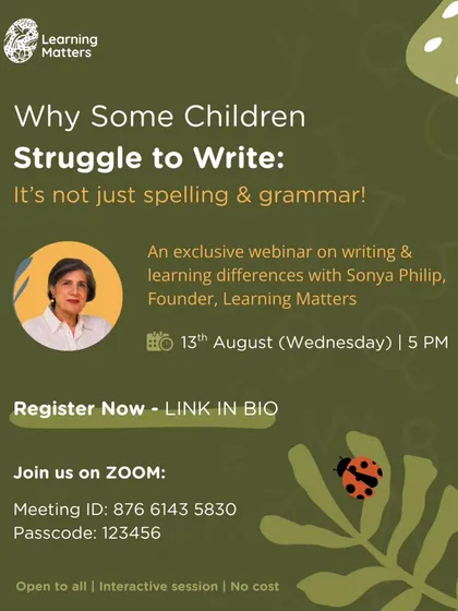 A child's struggle with writing often goes beyond just spelling and grammar. Join our founder, Sonya Philip, for an exclusive webinar exploring the underlying learning differences that can impact writing and discover strategies to better support them.