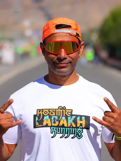 As your coach, I am right there with you. Here I am at the Ladakh Marathon, ready to support our team and celebrate every victory on the course.