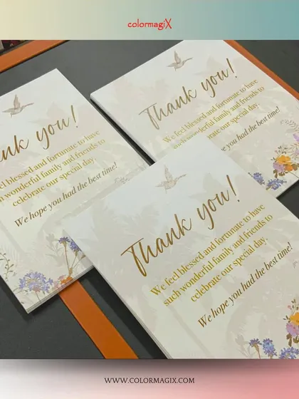 We believe in expressing gratitude with elegance. Our custom "Thank You" cards add a personal and sophisticated touch to our wedding hampers, completing the luxury gifting experience.