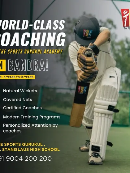 We are excited to announce our new cricket coaching center at St. Stanislaus High School, Bandra. The facility features natural wickets, covered nets for year round training, and personalized attention from our certified coaches for players aged 5 to 19.