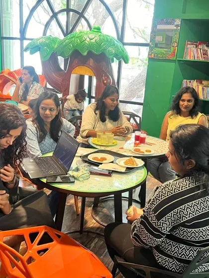 A beautiful, warm moment captured during our Mommy Moments play date. It's all about creating a supportive community for parents.