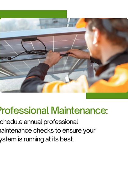 Tip 4 for solar maintenance: Schedule an annual professional check-up. My team will ensure your system is running at its best for years to come.