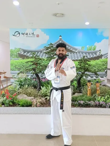 A moment of calm inside the beautiful Taekwondowon complex in South Korea.