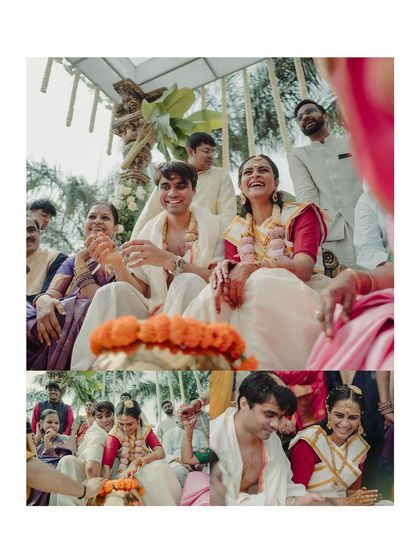 More fun and games during the wedding rituals, showcasing the happy bond between the couple and their families.
