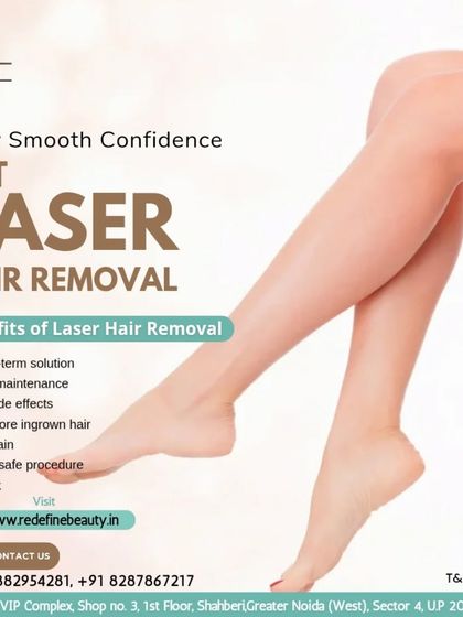 Smooth legs without the hassle of shaving or waxing. This graphic outlines the benefits of choosing laser hair removal, including no side effects and no more ingrown hairs.