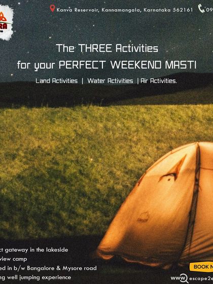 The three types of activities for your perfect weekend: land, water, and air, all starting from our campsite.