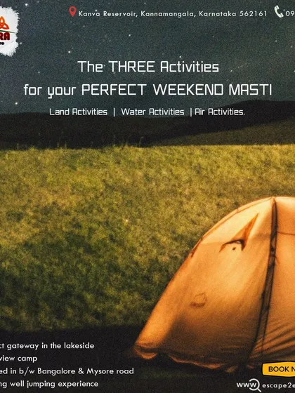 The three types of activities for your perfect weekend: land, water, and air, all starting from our campsite.