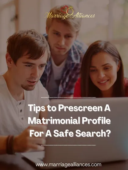 This image highlights the importance of pre-screening a matrimonial profile for a safe search. I teach my clients how to analyze profiles, verify information, and spot potential red flags before they invest their time and emotions.