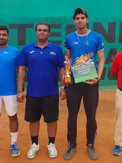 The runner-up of the boys' singles at the 4th Shri Rajesh Patel Memorial Super-Series AITA Tennis Tournament.